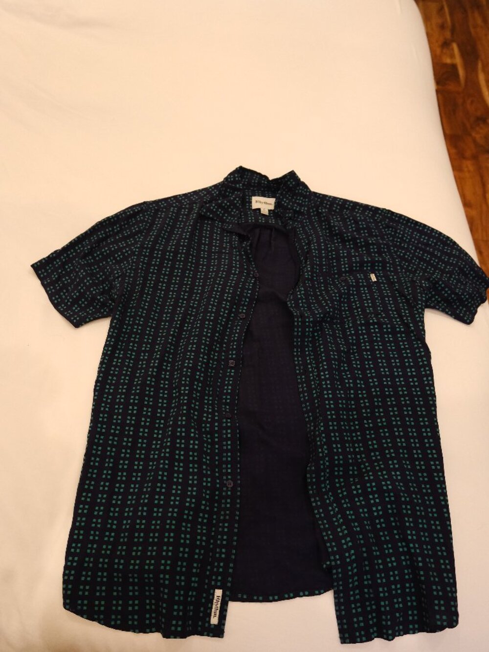 Rhythm Men's Geometric Short Sleeve Shirt Size L